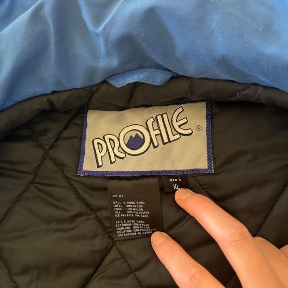 Vintage Retro Profile Colorblock 80s Ski Jacket Quilted Lining XL - Picture 5 of 8